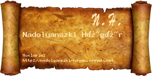 Nadolyanszki Hágár névjegykártya