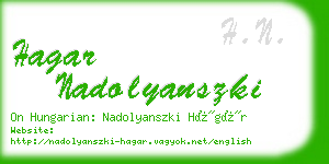 hagar nadolyanszki business card